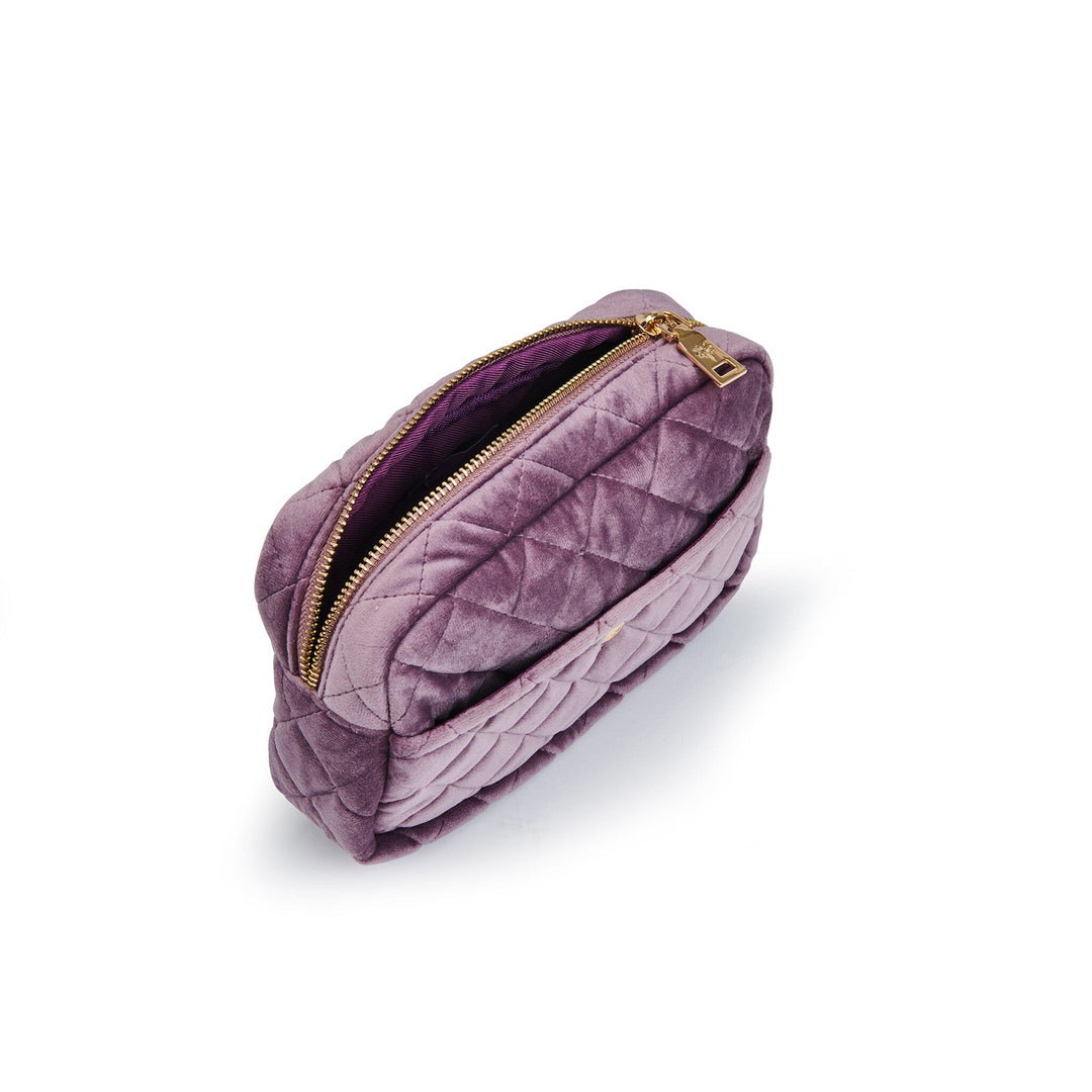Fan Palm - Beauty Bag Velvet - Dusty Purple Toilettasker 