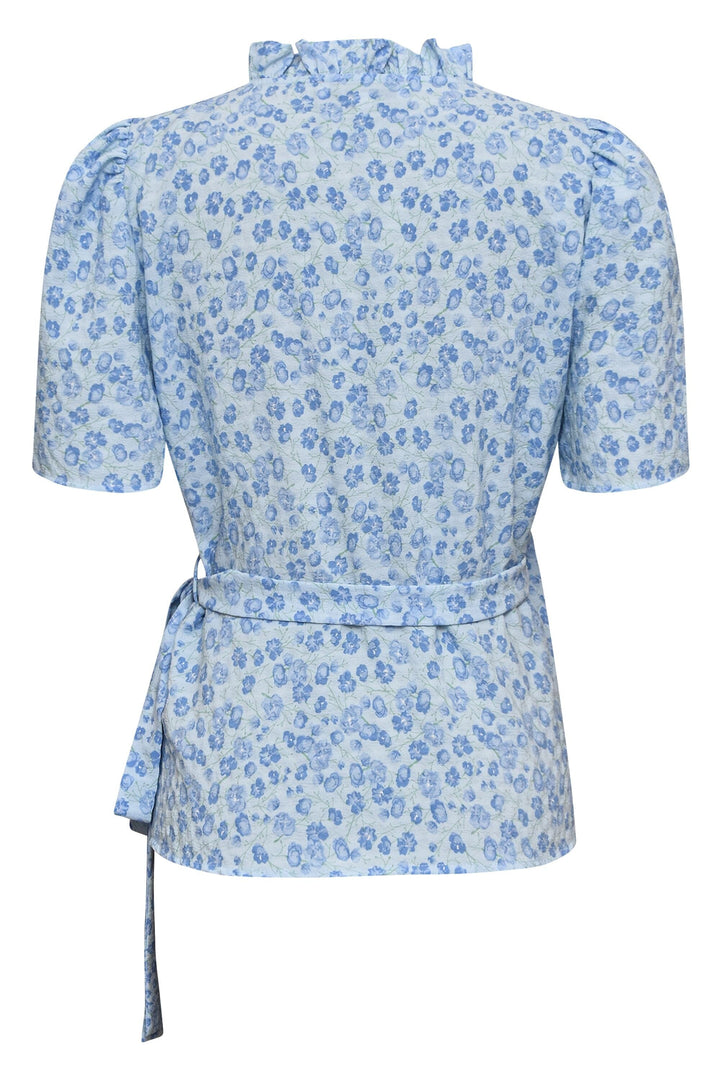 Forudbestilling - A-View - Peony Wrap Blouse - 287 Sky Blue Bluser 