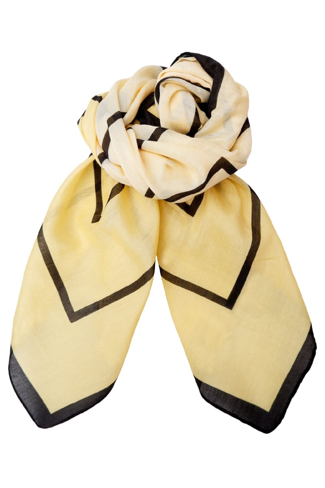 Forudbestilling - Black Colour - Bcalessi Mini Scarf - Pastel Yellow/Black Tørklæder 