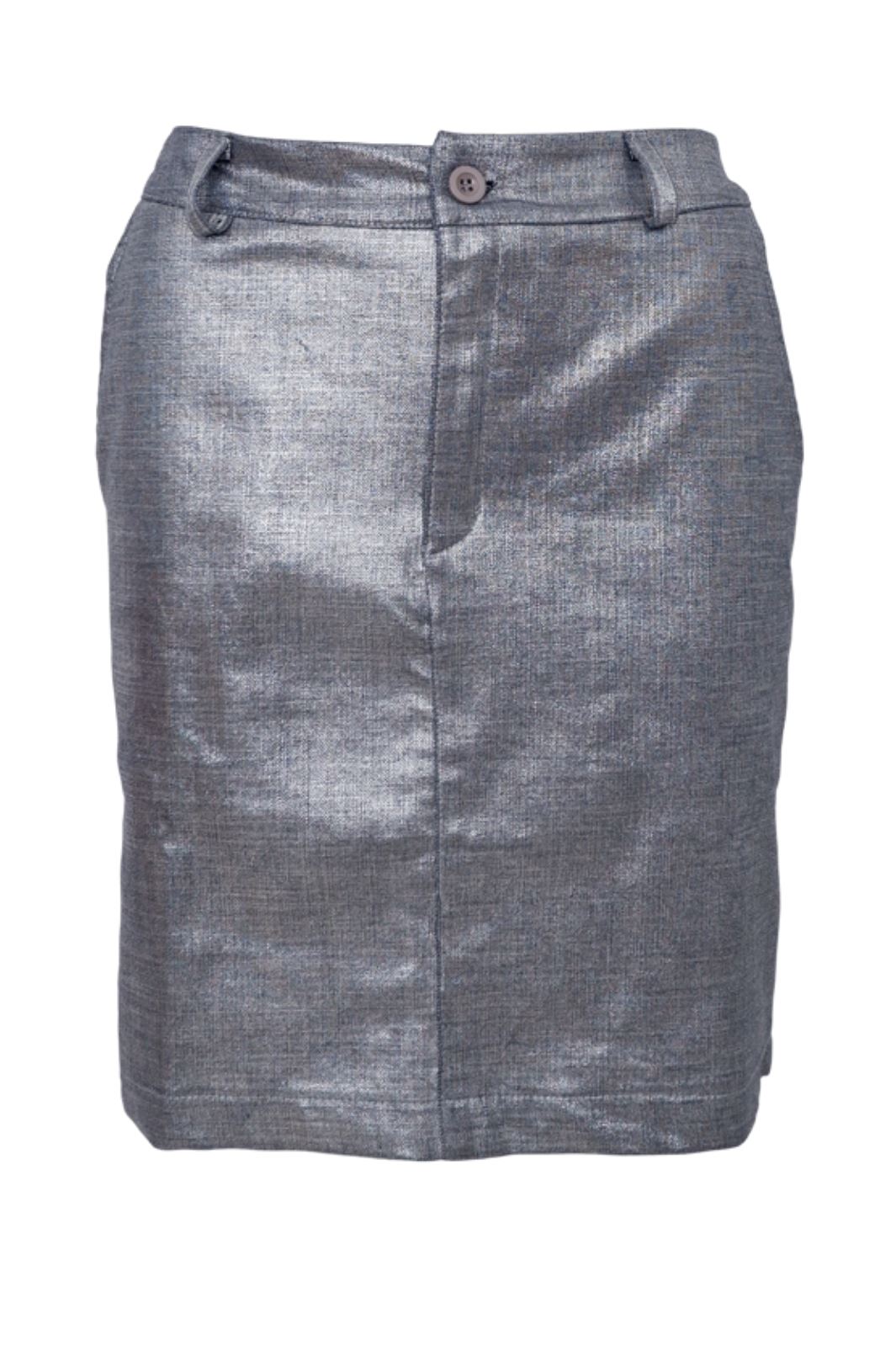 Forudbestilling - Black Colour - Bcallure Box Glitter Skirt - Silver Nederdele 
