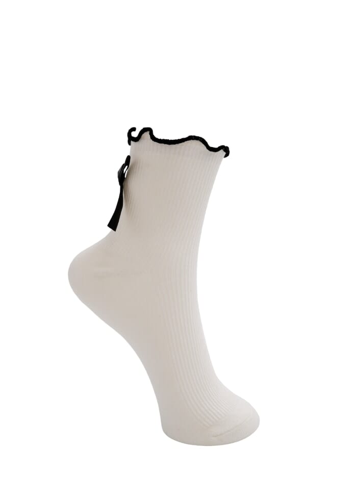 Forudbestilling - Black Colour - Bcbassie Sock - White Strømper 