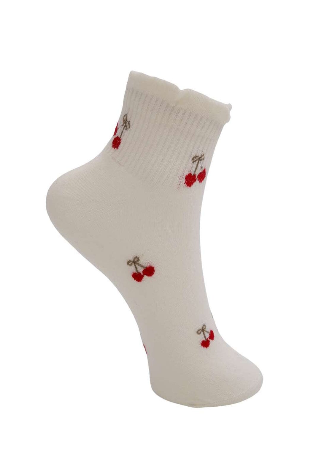 Black Colour - Bcbeck Cherry Anclet Sock 4361 - Off White
