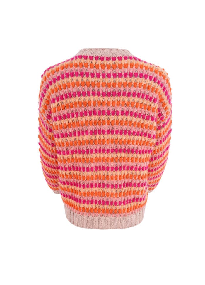 Forudbestilling - Black Colour - Bcbubble Knit Jumper - Pink Multi Strikbluser 