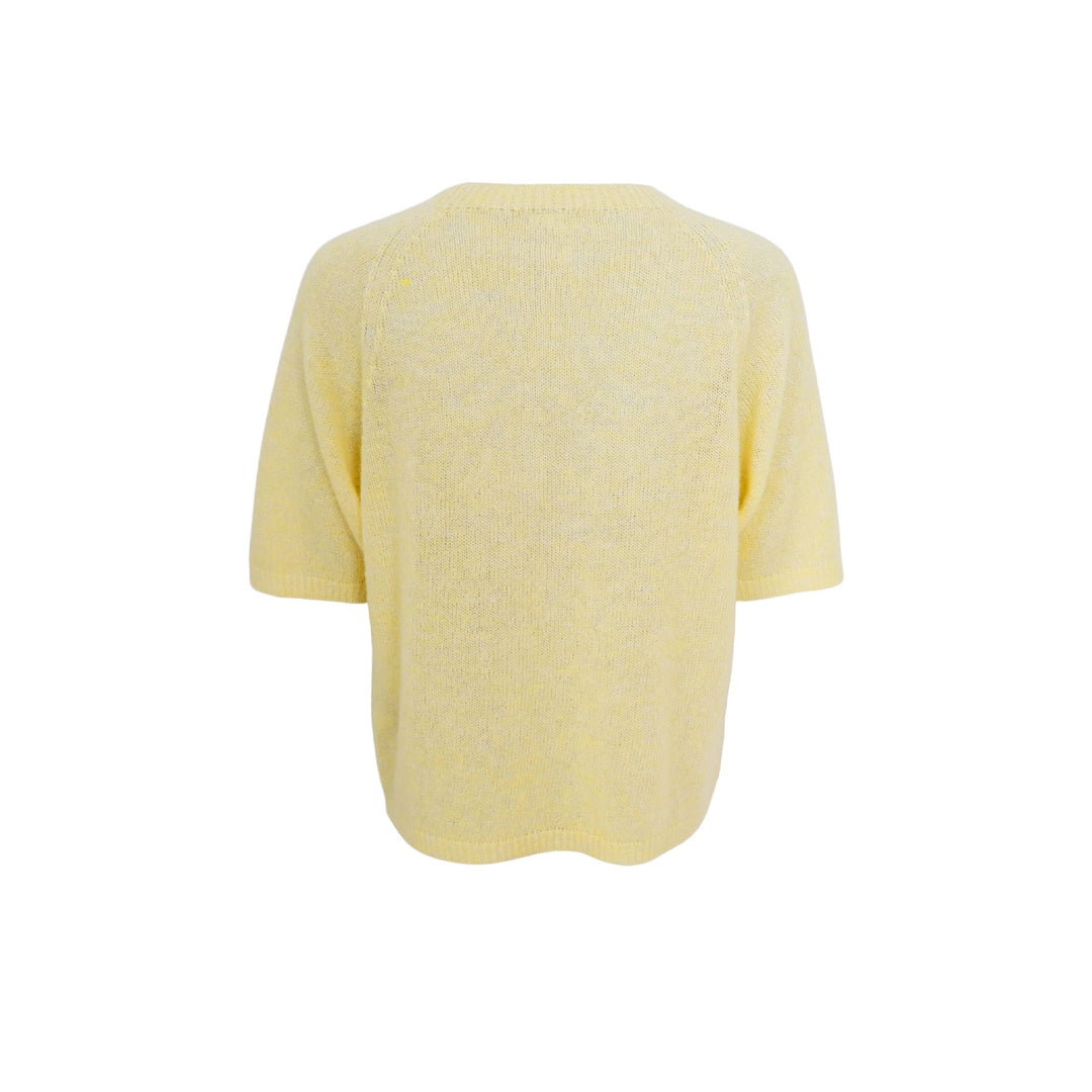 Forudbestilling - Black Colour - Bcdell Knit Jumper - Pastel Yellow Strikbluser 