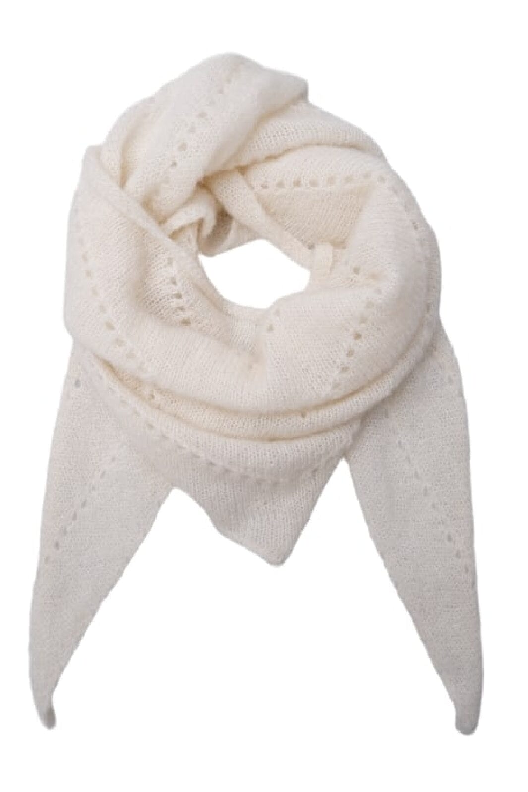 Forudbestilling - Black Colour - Bcdell Knitted Mini Scarf - Off White Tørklæder 