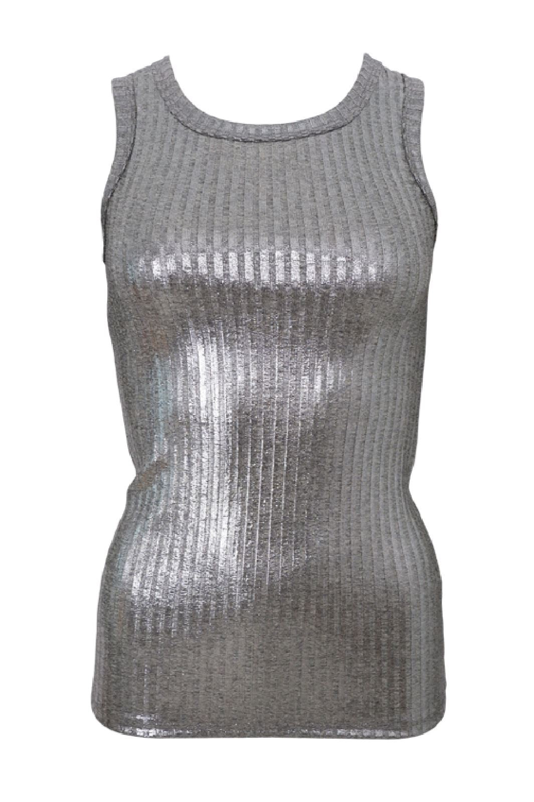 Forudbestilling - Black Colour - Bcflash Glitter Tank Top - Silver Toppe 