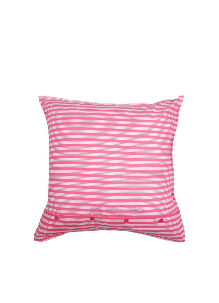 Forudbestilling - Black Colour - Bcflora Cushion Cover - Pink Stripe Pudebetræk 