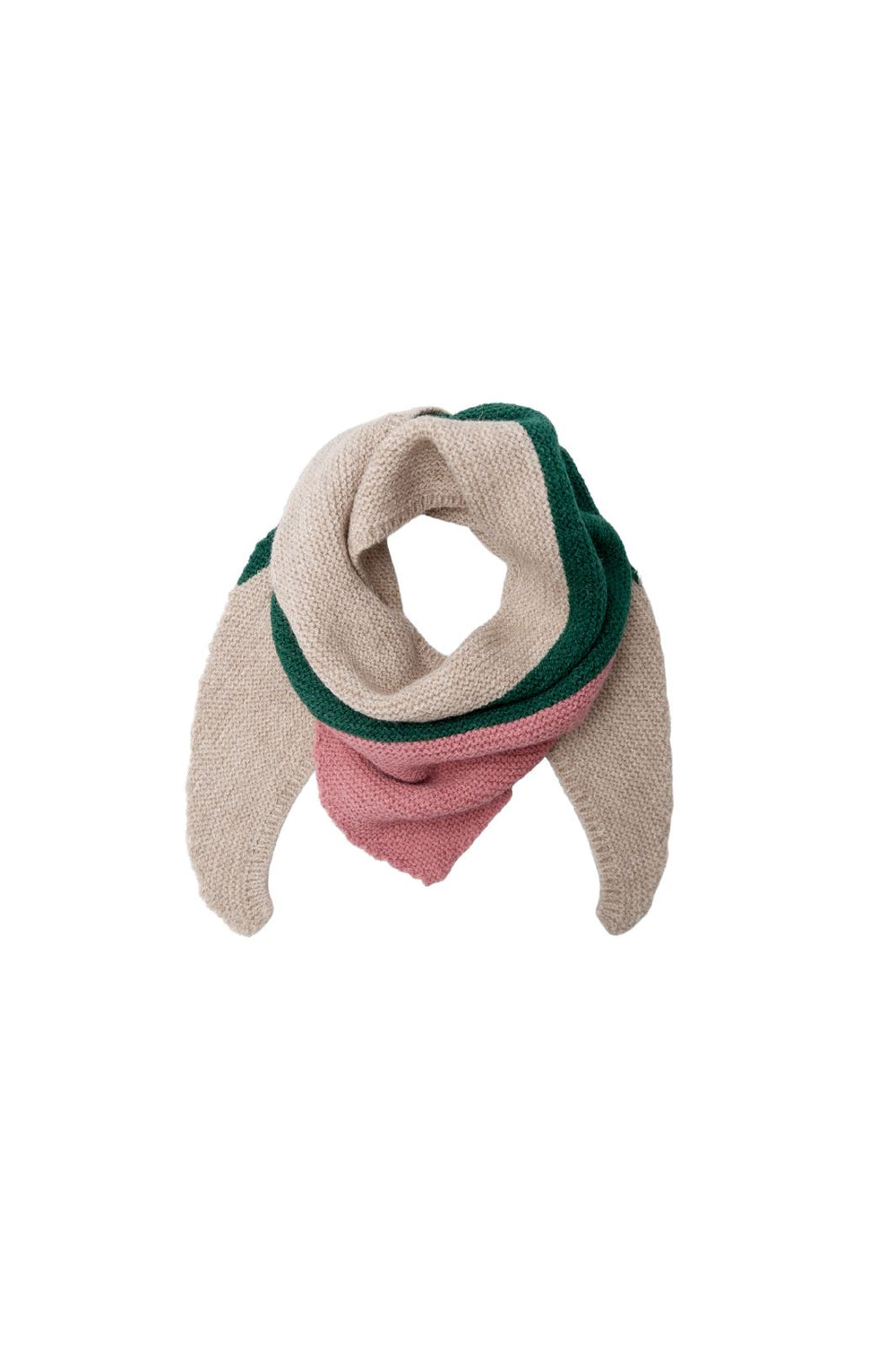Black Colour - Bckora Knitted Mini Scarf - Green