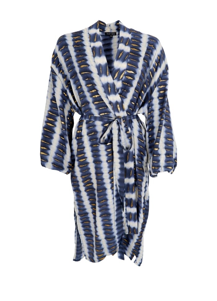Forudbestilling - Black Colour - Bcluna Long Kimono - Glow Blue Kimono 