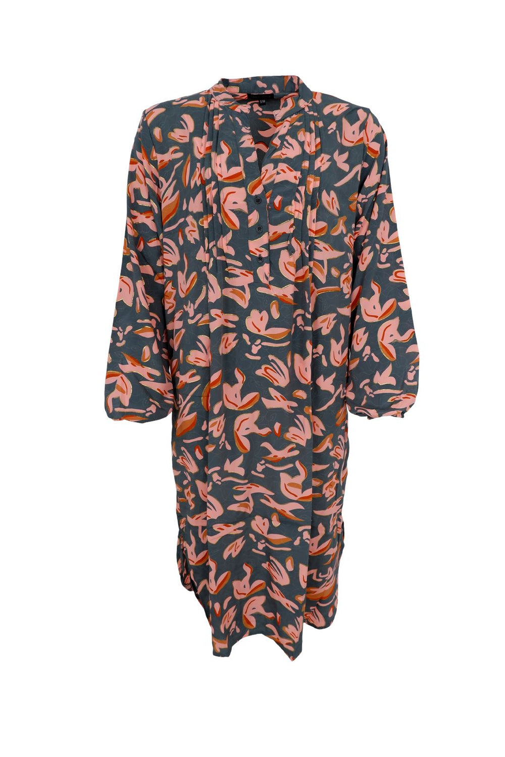 Black Colour - Bcluna Pleat Tunic Dress - Peony Coral
