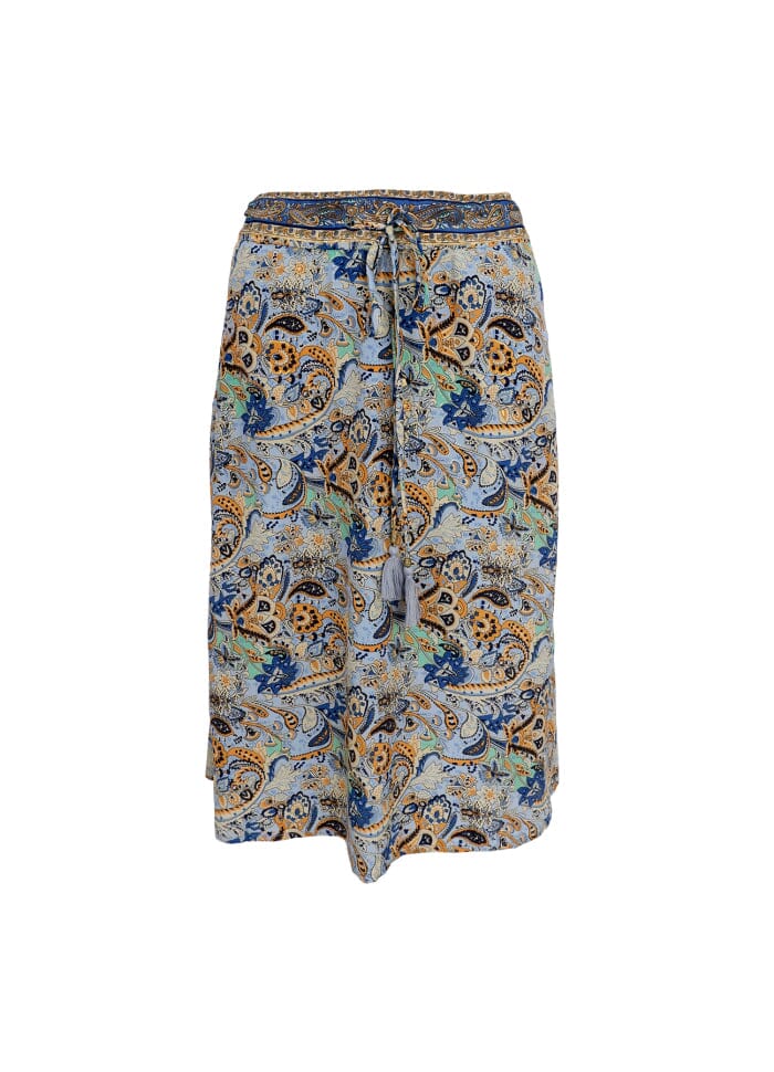 Forudbestilling - Black Colour - Bcluna Regular Midi Skirt - Botanical Blue Nederdele 