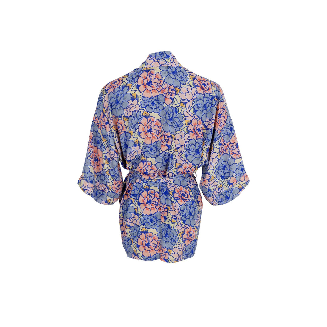 Forudbestilling - Black Colour - Bcluna Short Kimono - Blossom Blue Jakker 