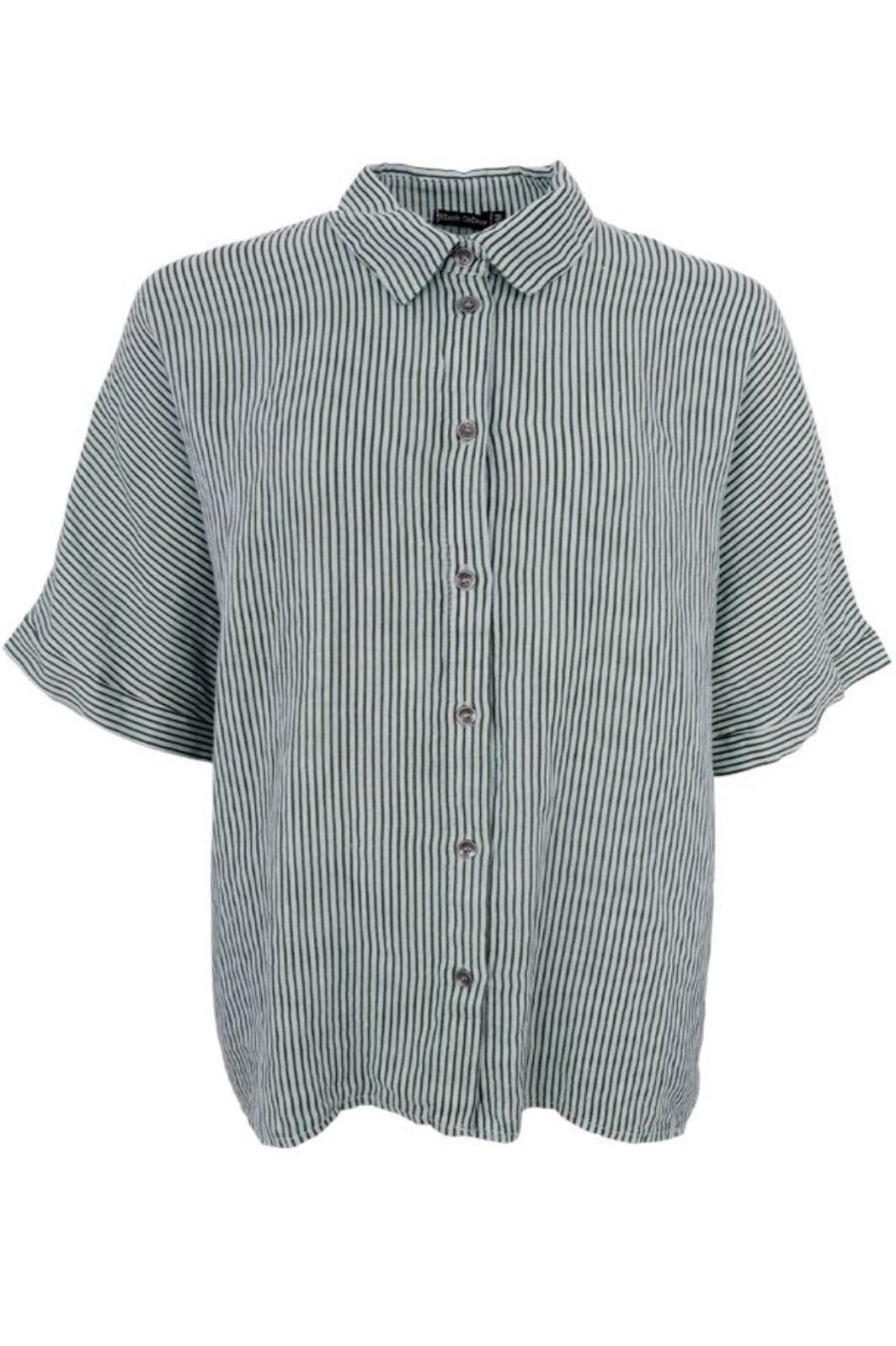 Forudbestilling - Black Colour - Bcmelina Linen Wing Shirt - Safari Green Skjorter 