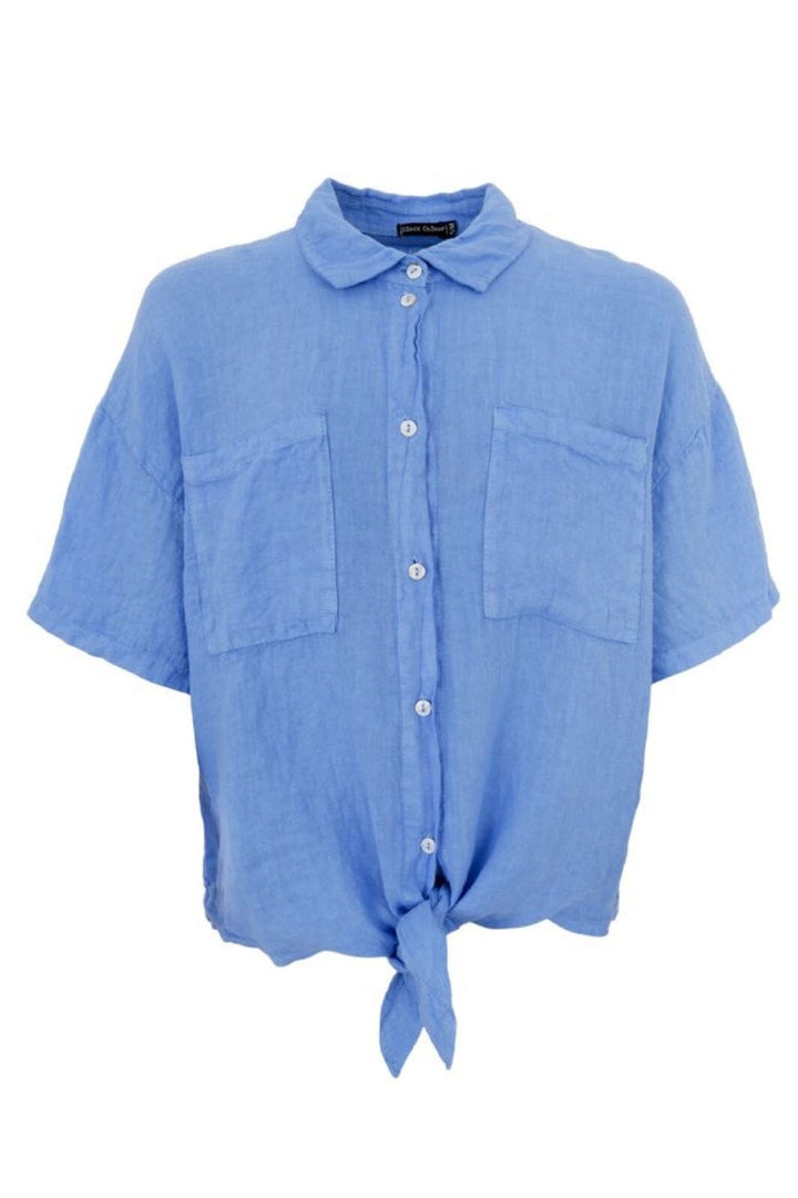 Forudbestilling - Black Colour - Bcmelina Short Shirt - Sky Blue Skjorter 