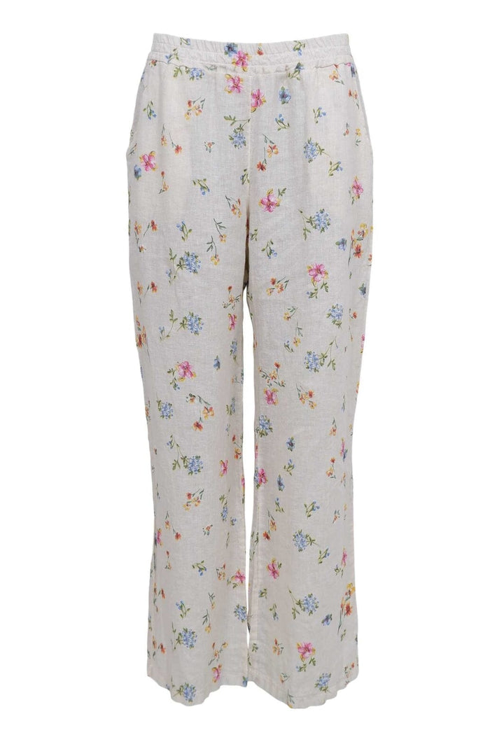 Black Colour - Bcmelina Wide Linen Pant 40843 - Flower