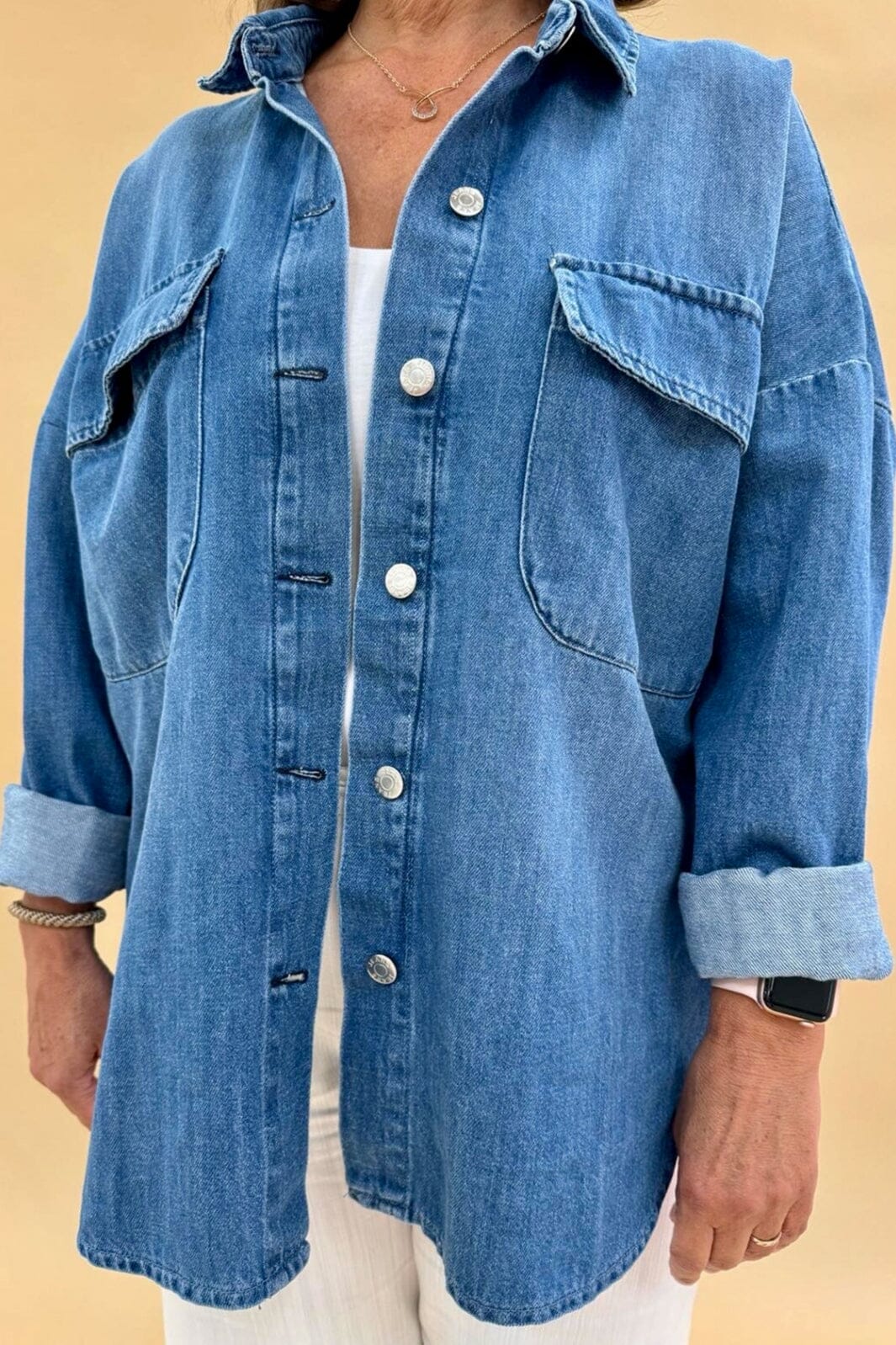 Forudbestilling - Black Colour - Bcnettie Jeans Shirt Jacket - Mid Blue Skjorter 