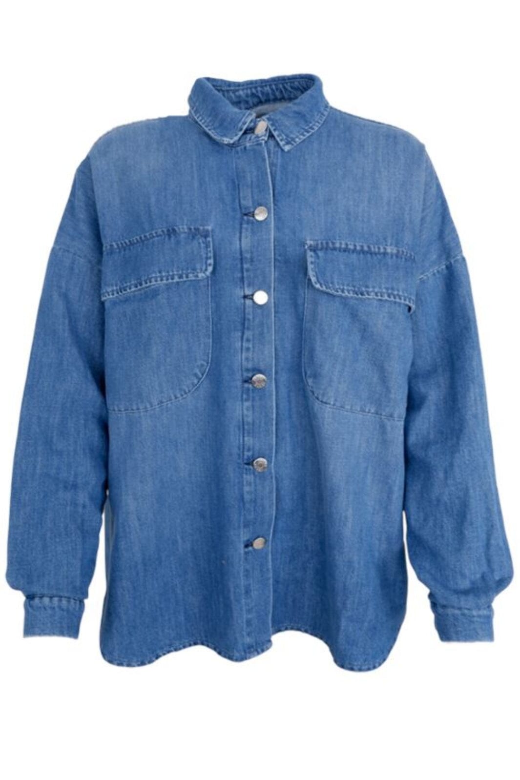 Forudbestilling - Black Colour - Bcnettie Jeans Shirt Jacket - Mid Blue Skjorter 