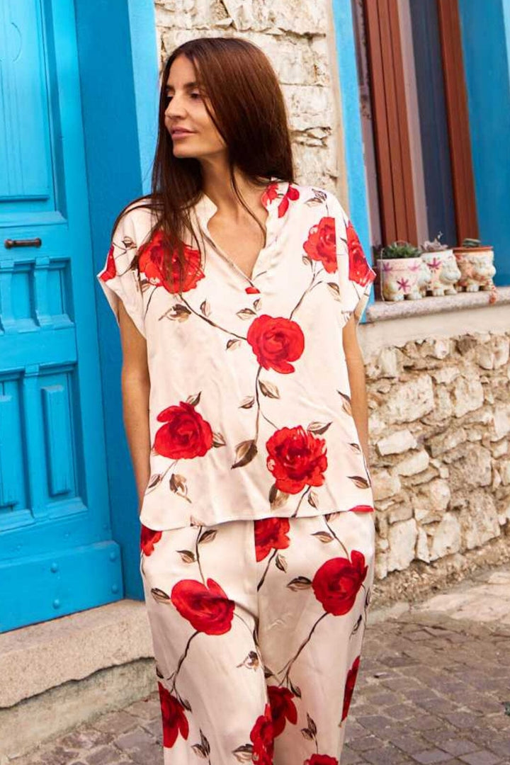 Black Colour - Bctilly Rose Blouse 40962 - Red