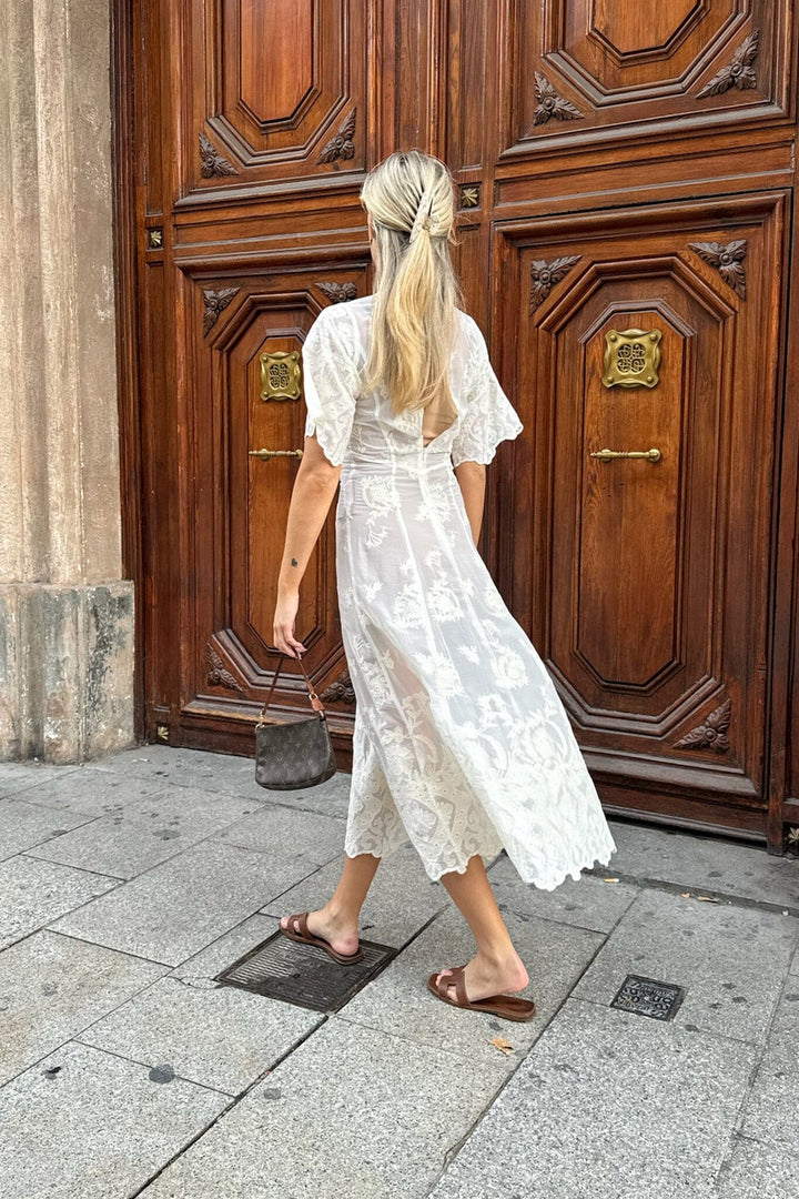 Forudbestilling - BYIC - Ellinoric Lace Long Dress - vw Vintage White Kjoler 