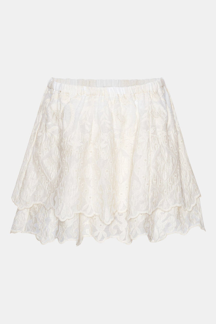 Forudbestilling - BYIC - Ellinoric Lace Mini Skirt - vw Vintage White Nederdele 