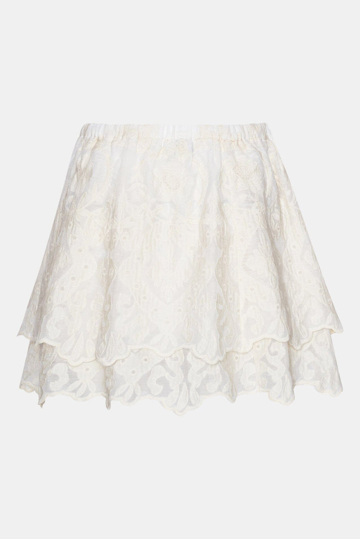 Forudbestilling - BYIC - Ellinoric Lace Mini Skirt - vw Vintage White Nederdele 