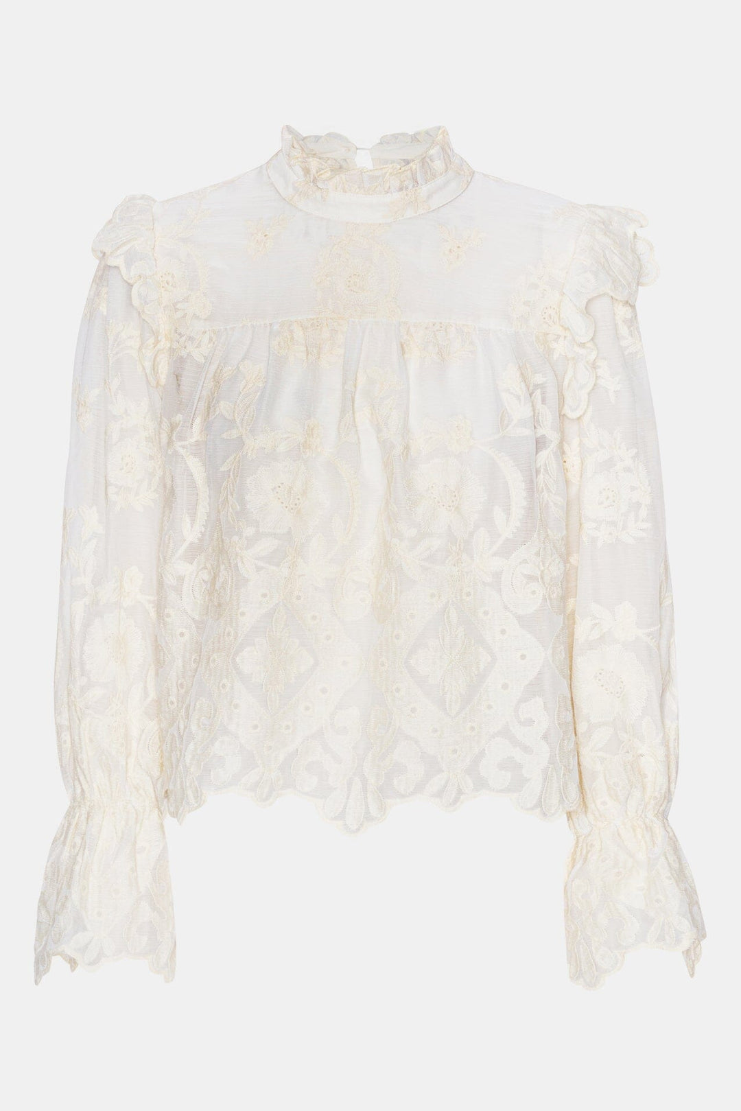 Forudbestilling - BYIC - Ellinoric Lace Shirt - vw Vintage White Bluser 