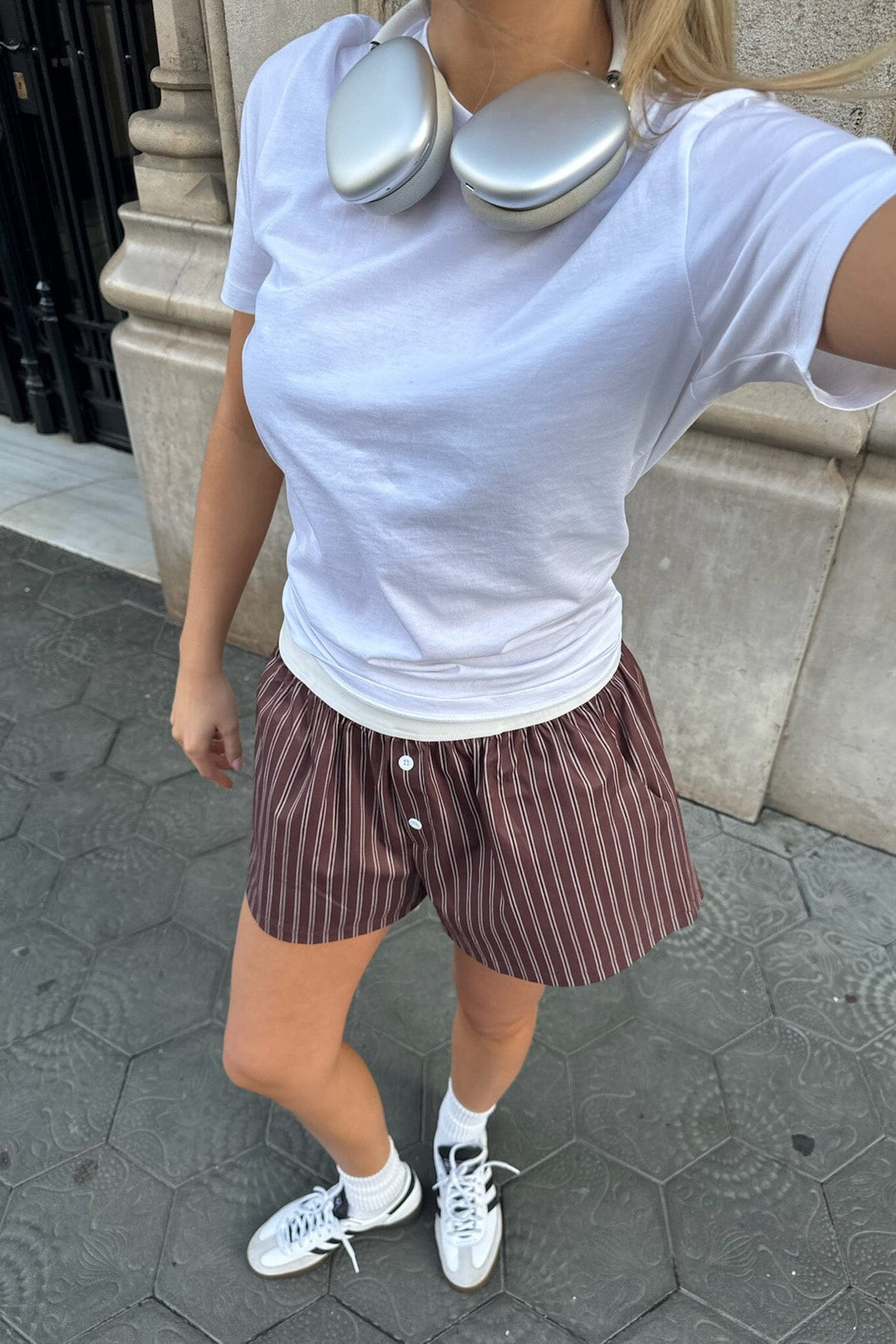 Forudbestilling - BYIC - Mayaic Shorts - dbws Dark Brown White Stripes Shorts 