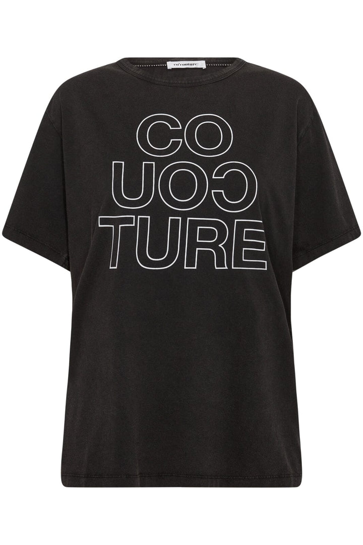 Forudbestilling - Co´couture - Acidcc Outline Oversize Tee 33058 - 96 Black T-shirts 