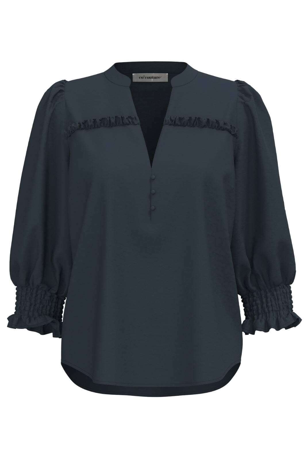 Forudbestilling - Co´couture - Callumcc Frill Ss Shirt 35484 - 96 Black Skjorter 