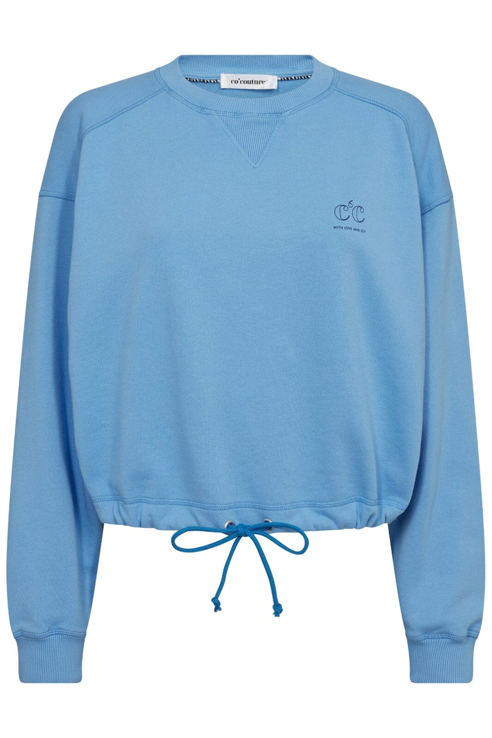 Forudbestilling - Co´couture - Cleancc Crop Tie Sweat 37018 - 210 Sky Blue Sweatshirts 