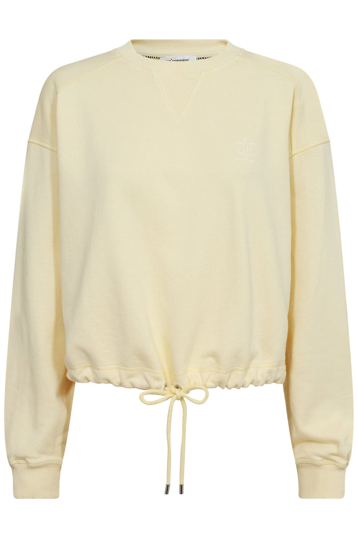 Forudbestilling - Co´couture - Cleancc Crop Tie Sweat 37018 - 6421 Pale Yellow Sweatshirts 