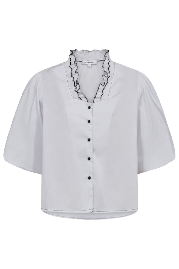 Forudbestilling - Co´couture - Elliecc Scollop Edge Ss Shirt 35421 - 4000 White Skjorter 