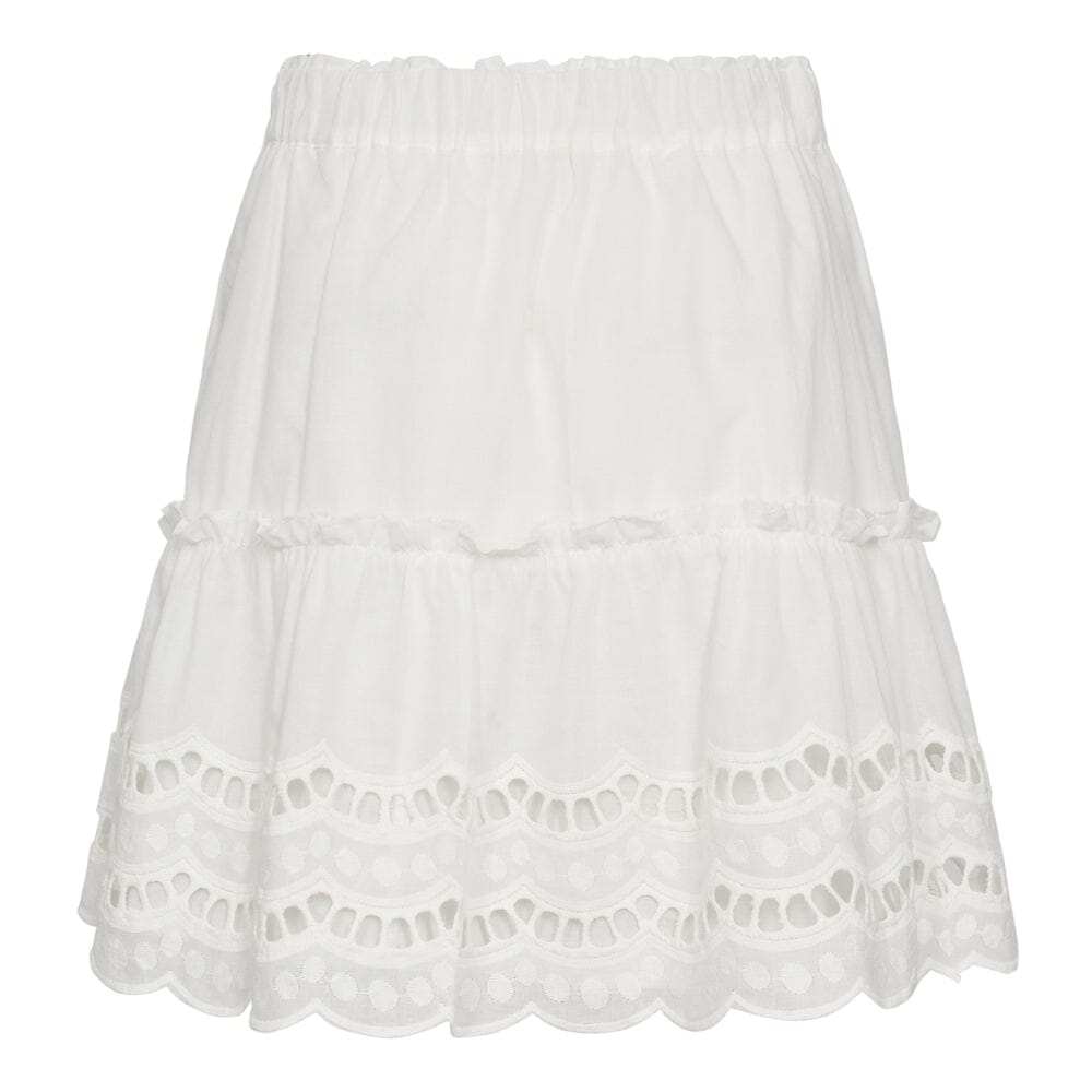 Forudbestilling - Co´couture - Nannacc Embroidery Skirt 34131 - 4000 White Nederdele 