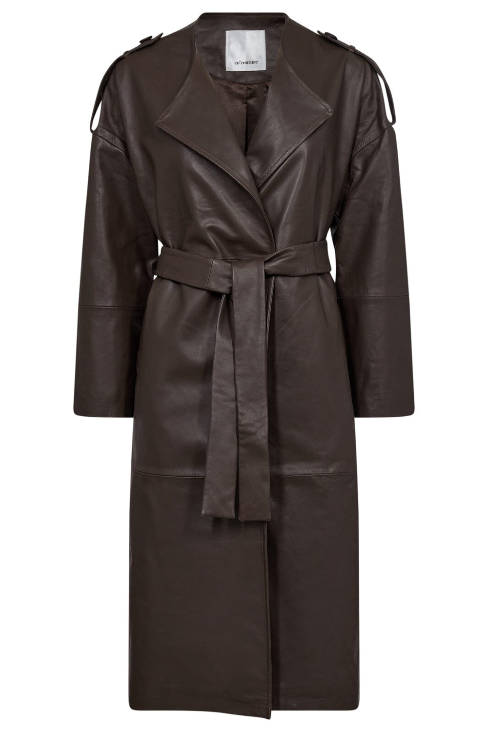 Forudbestilling - Co´couture - Phoebecc Leather Wrap Trench 30173 - 83 Mocca Jakker 