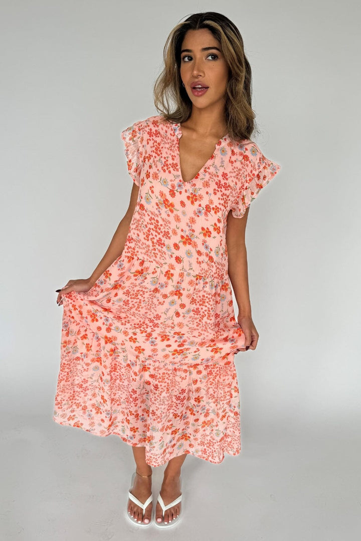 Continue - Bea Long Flowerprint 14891 - Pink Flower