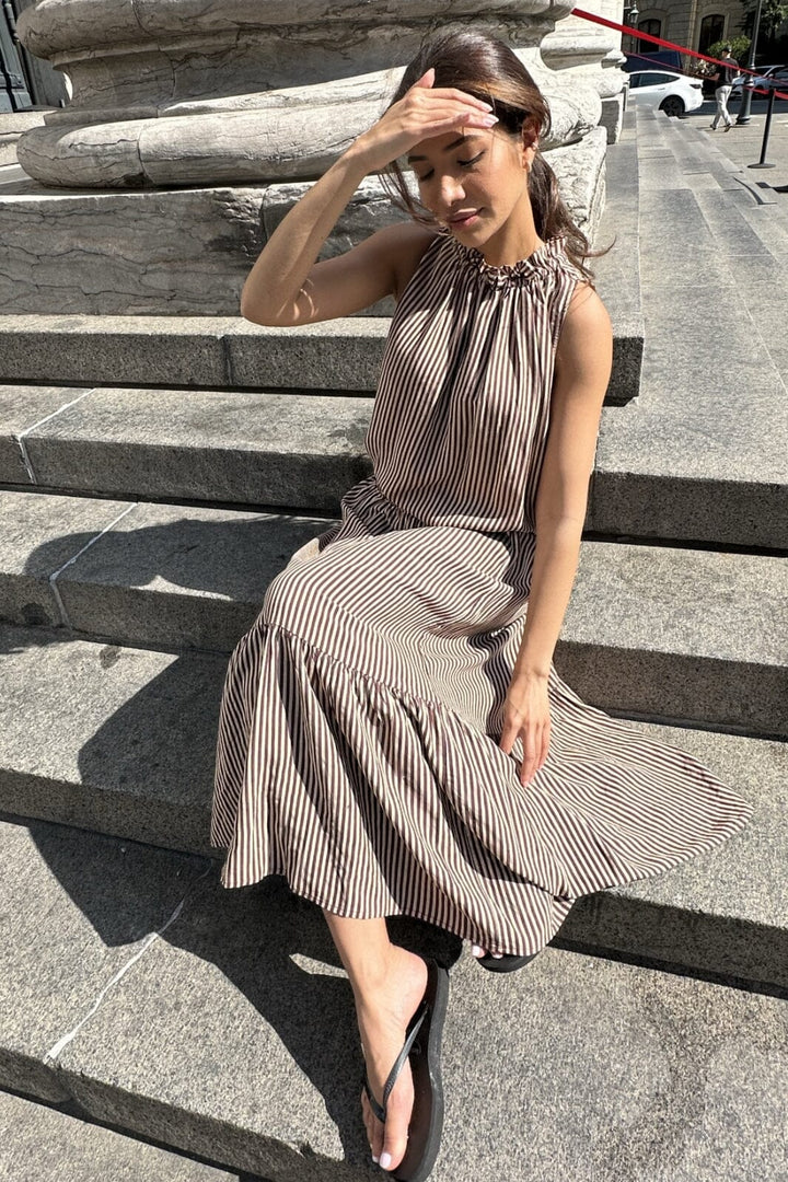 Continue - Maja Skirt Small Stripe 14970 - Brown Small Stripe