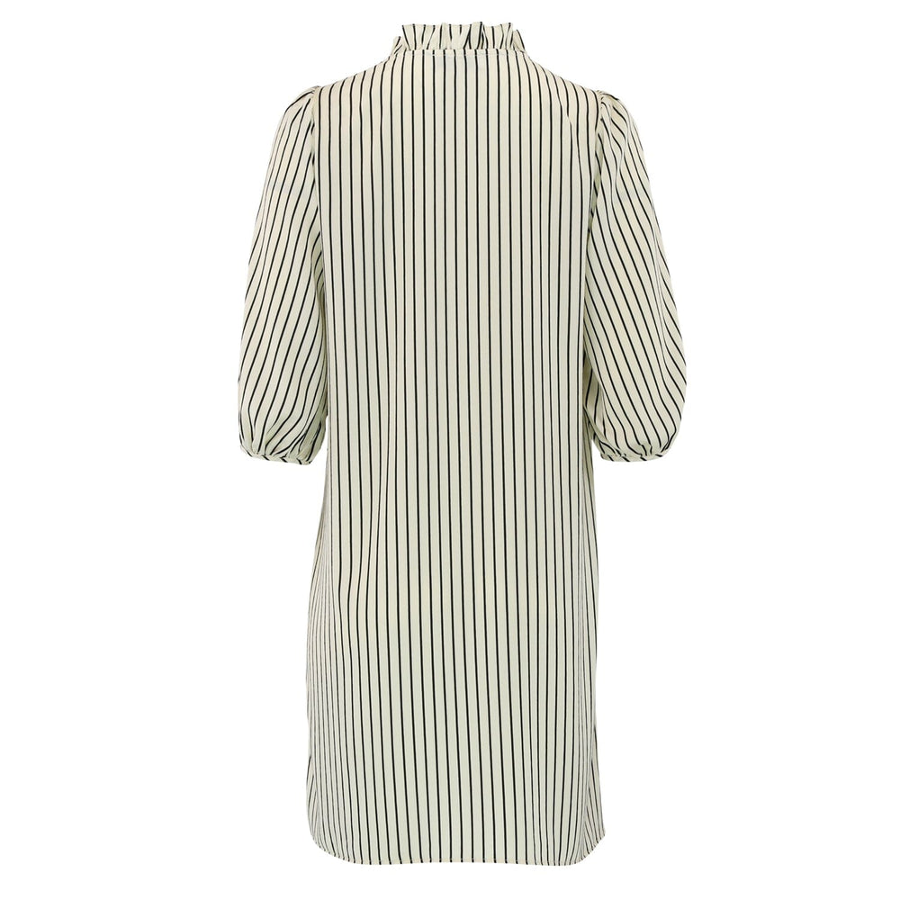 Forudbestilling - Continue - Selma Dress - Offwhite With Black Stripe Kjoler 