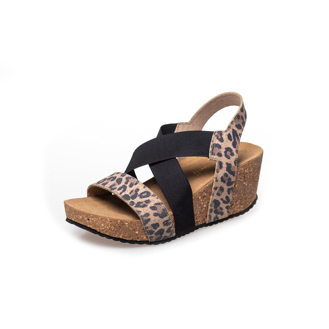 Forudbestilling - Copenhagen Shoes - Stacia Leopard 22 - Brown Leopard/Black Elastic Sandaler 