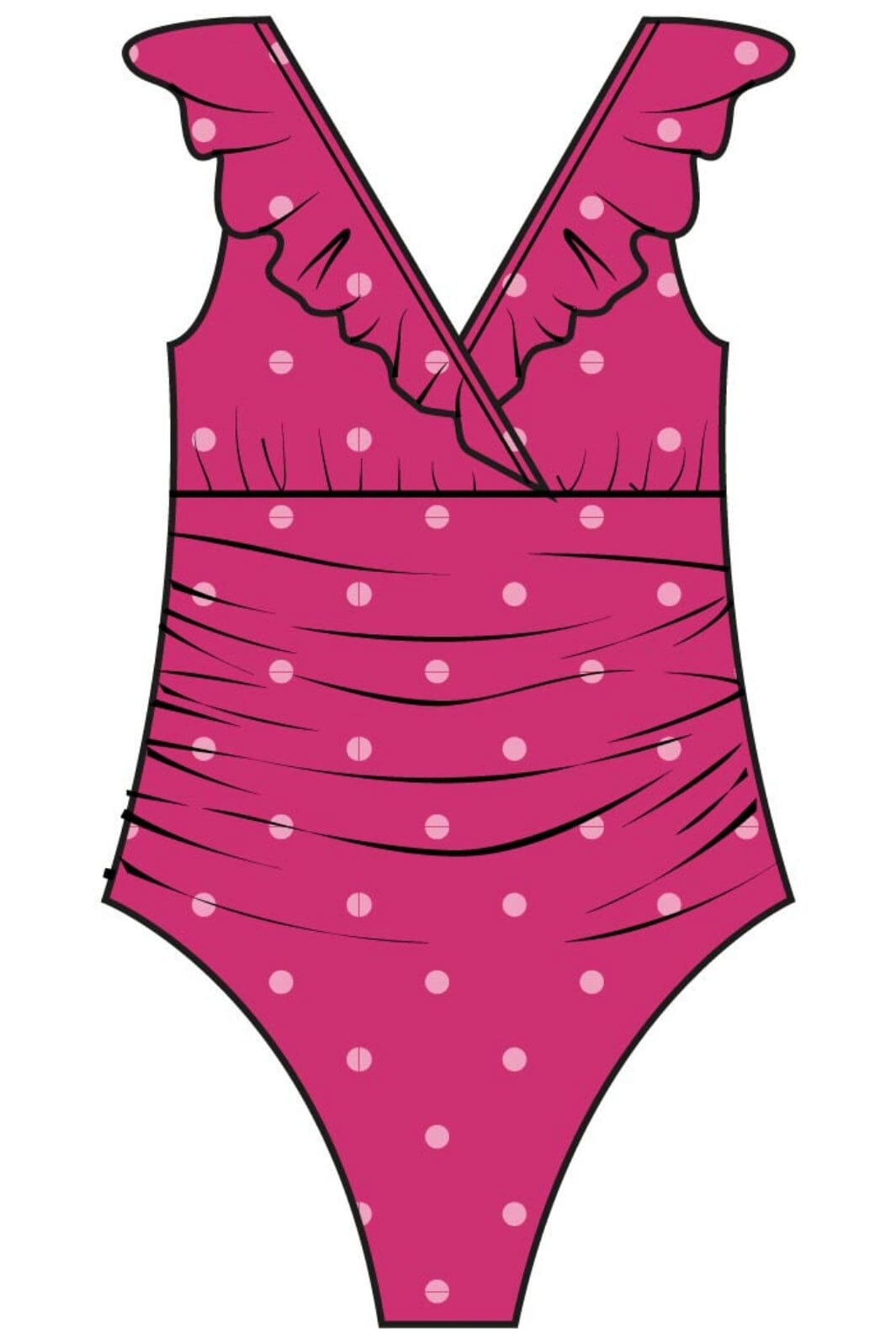 Forudbestilling - Cras - Agnes Swimsuit - 8045 8045 Pink Dot Badedragter 