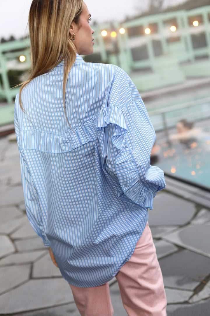 Forudbestilling - Cras - Blooming Shirt - 7021 7021 Blue Stripe Skjorter 