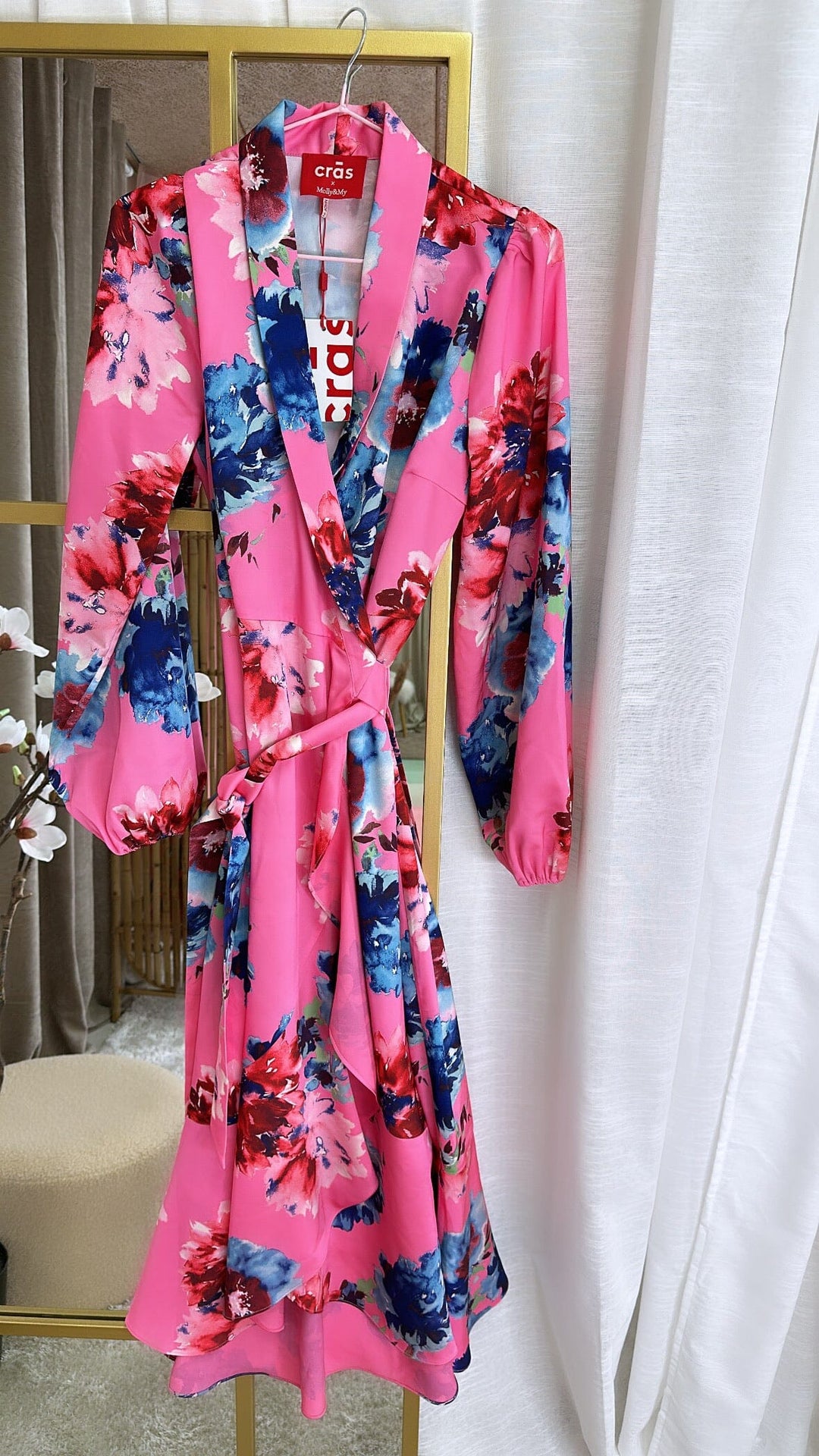 Forudbestilling - Cras x Molly&My - Laracras Dress - 8055 Big Blossom Pink Kjoler 