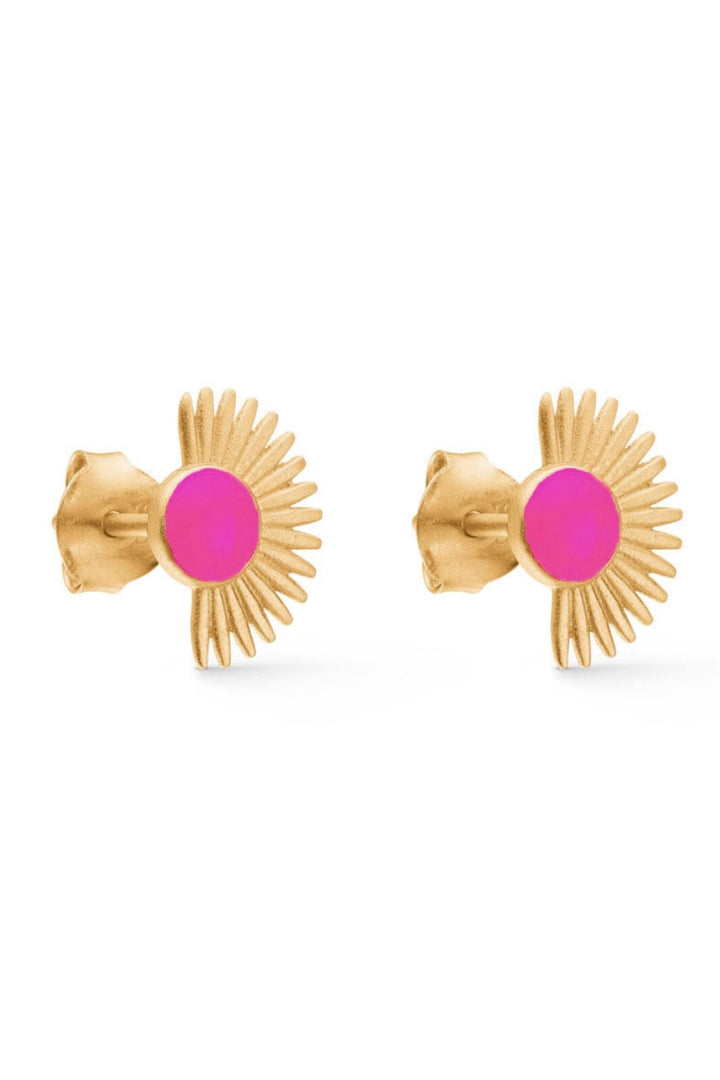 Forudbestilling - Enamel Copenhagen X Molly&My - Studs, Soleil - Pink Øreringe 