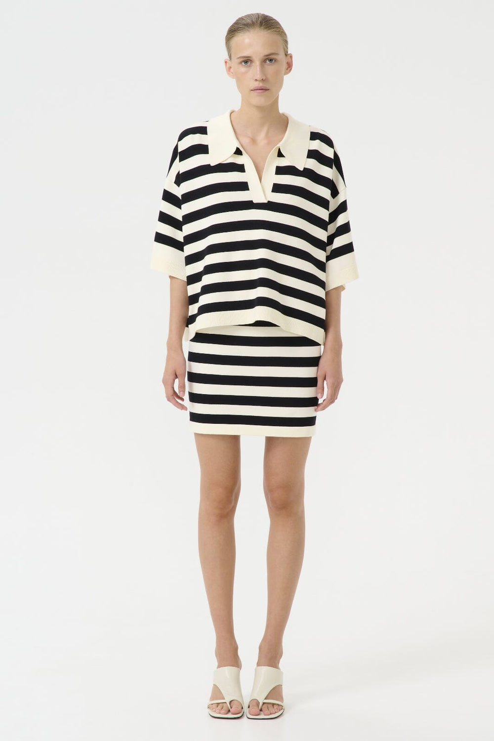 Gestuz - Gzalli Pullover 10910128 - 107569 - Black/Ivory Striped