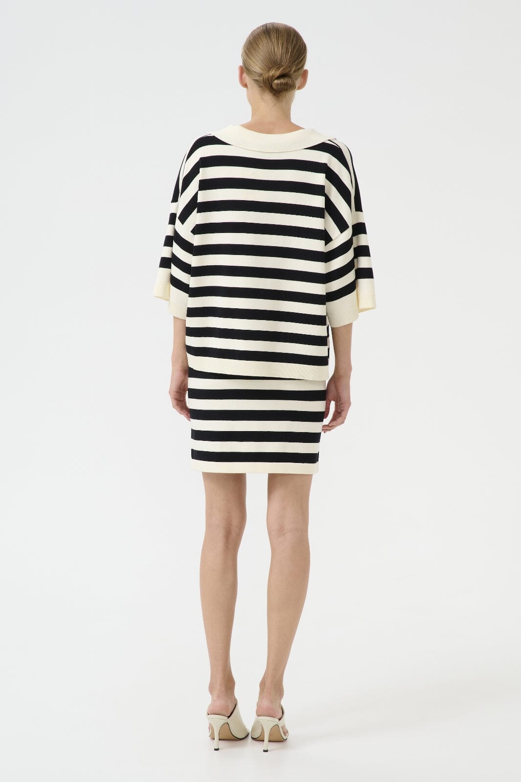 Gestuz - Gzalli Skirt 10910129 - 107569 - Black/Ivory Striped