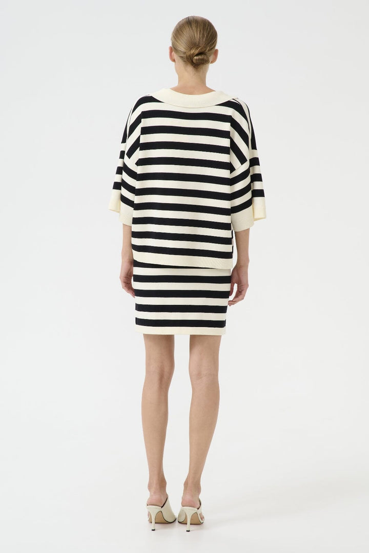 Gestuz - Gzalli Skirt 10910129 - 107569 - Black/Ivory Striped