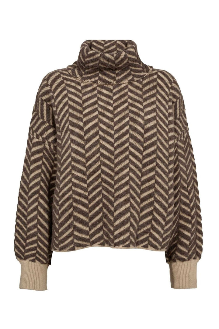 Forudbestilling - Gossia - Ginago Sweater G2168 - Sand Brown Mix
