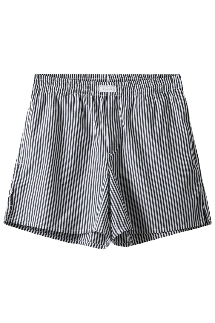 Forudbestilling - H2O - Rønne Essential Pajamas Shorts - 7081 Black/White Stripe Shorts 