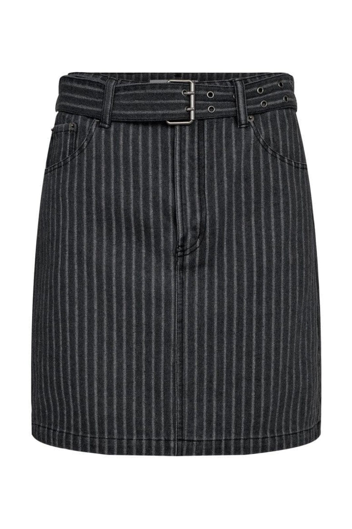 Haute L'Amitié - Lou Stripe Belt Skirt HL10174 - Dark Grey