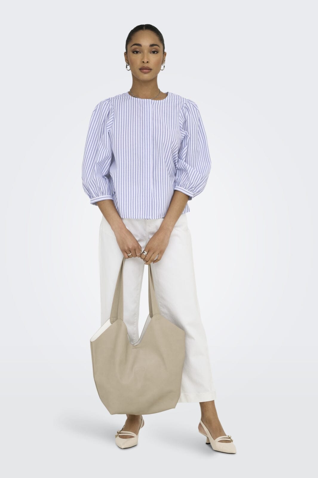 JDY - Jdyjasmin 3/4 Shirt - 4940248 White Blue
