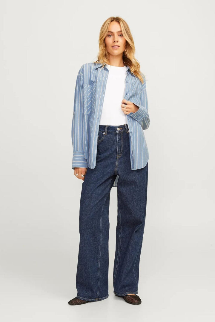 Jjxx - Jxtessa Ls Poplin Rlx Shirt Sn - 4548614 Coronet Blue Aop